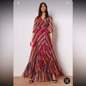 ba&sh multi colored maxi dress